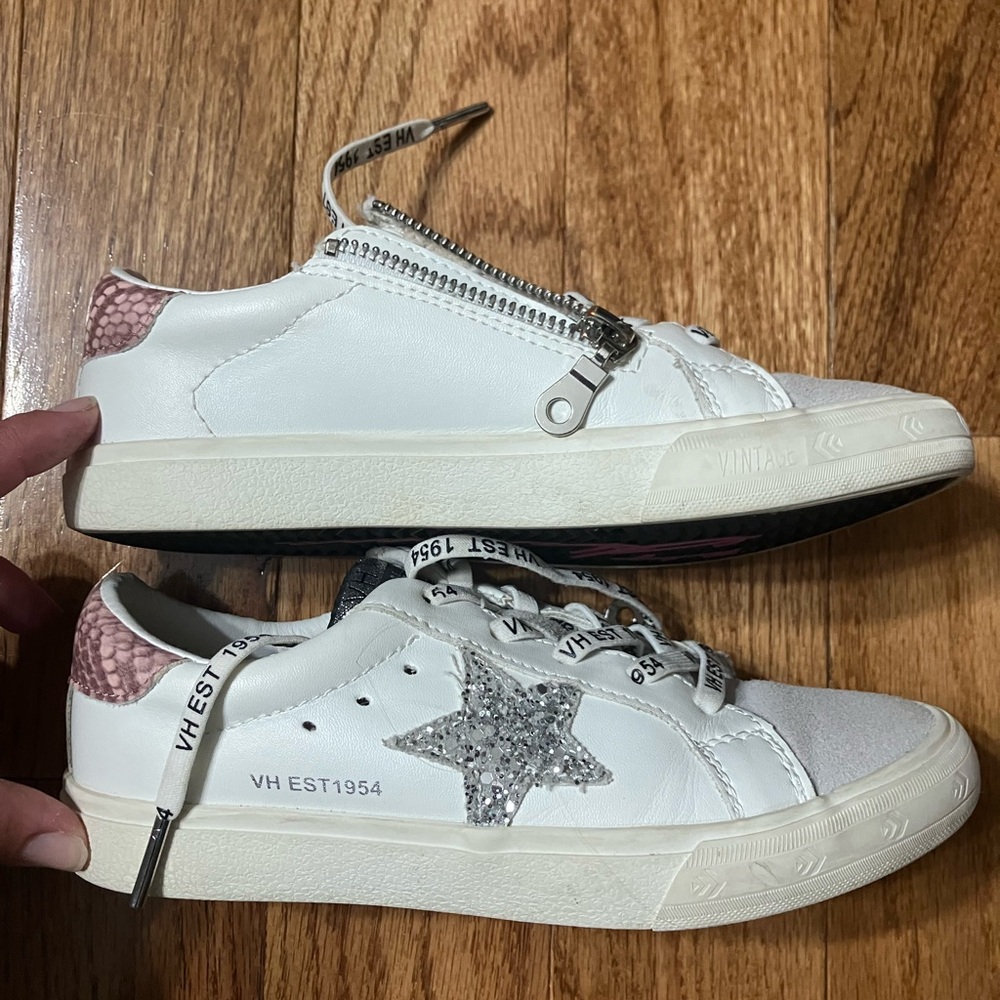 Vintage Havana White and Pink Kids Sneakers